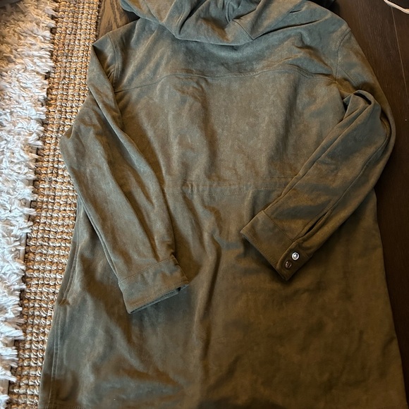 Zara suede olive green coat - Picture 3 of 3